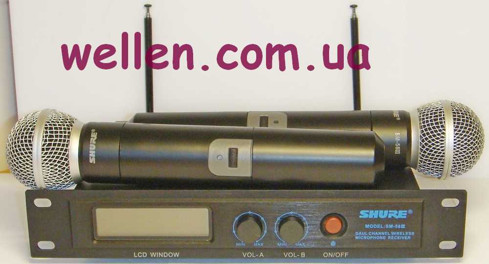 Shure SM-58II vocal система с двома радіомікрофонами. Ціна 2000грн.